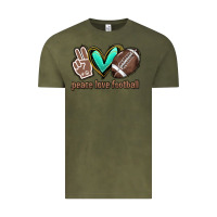 Vintage Olive Peace love football Vintage Tee - HowdyJamesFarm