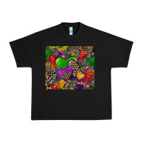 Black mardi gras hearts Urban Heavy Tee - CowGirlArtShop
