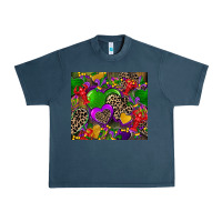Midnight Navy mardi gras hearts Urban Heavy Tee - CowGirlArtShop