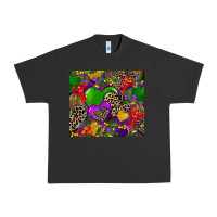 Pigment Black mardi gras hearts Urban Heavy Tee - CowGirlArtShop