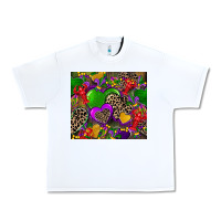 White mardi gras hearts Urban Heavy Tee - CowGirlArtShop