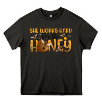 Asphalt she works hard for the honey Heavy Core Tee - Artiststas
