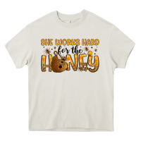 Cream she works hard for the honey Heavy Core Tee - Artiststas