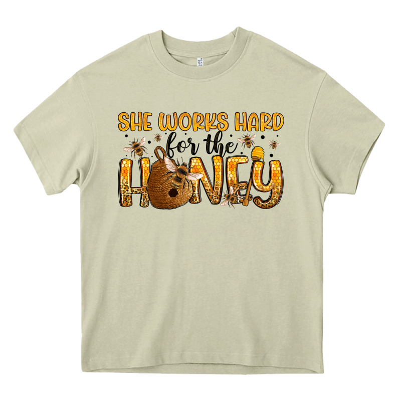 She Works Hard For The Honey Heavy Core Tee by Artiststas | Teevron