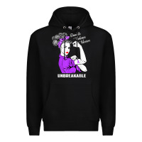 Black Domestic Violence Warrior Unbreakable Awareness Gift Premium Hoodie - minhPixels