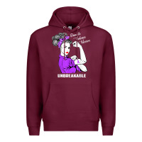 Burgundy Domestic Violence Warrior Unbreakable Awareness Gift Premium Hoodie - minhPixels