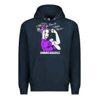 Navy Domestic Violence Warrior Unbreakable Awareness Gift Premium Hoodie - minhPixels