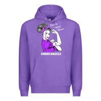 Purple Domestic Violence Warrior Unbreakable Awareness Gift Premium Hoodie - minhPixels