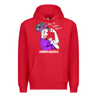 Red Domestic Violence Warrior Unbreakable Awareness Gift Premium Hoodie - minhPixels