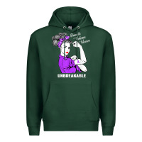 Sports Green Domestic Violence Warrior Unbreakable Awareness Gift Premium Hoodie - minhPixels