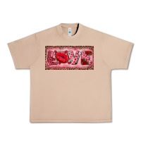 Burro Pink Love Kiss Valentine's Day Urban Heavy Tee - RanaPortraitStore
