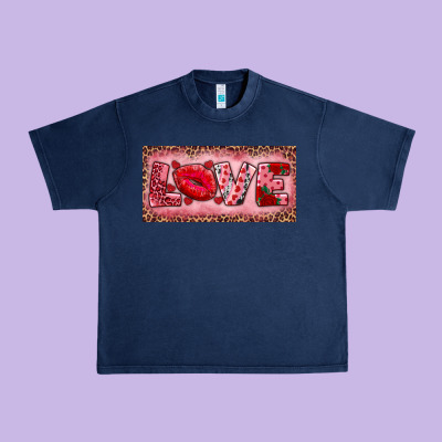 Pink Love Kiss Valentine's Day Urban Heavy Tee Designed By Ranaportraitstore