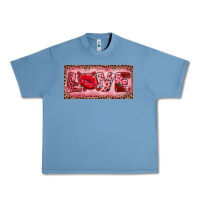 Pebble Blue Pink Love Kiss Valentine's Day Urban Heavy Tee - RanaPortraitStore
