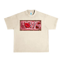 Sandshell Pink Love Kiss Valentine's Day Urban Heavy Tee - RanaPortraitStore