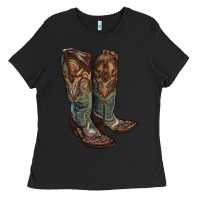 Black cowgirl boots Ladies Tee - RanaPortraitStore