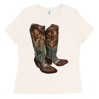 Bone cowgirl boots Ladies Tee - RanaPortraitStore