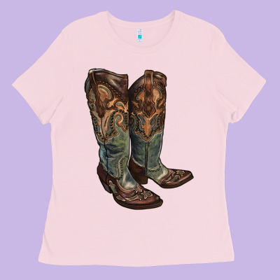 Cowgirl Boots Ladies Tee Designed By Ranaportraitstore