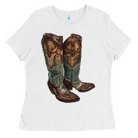 White cowgirl boots Ladies Tee - RanaPortraitStore
