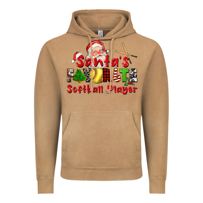 Santas Favorite Softball Player Vintage Hoodie by CowGirlArtShop | Teevron