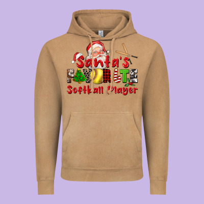 Santas Favorite Softball Player Vintage Hoodie Designed By Cowgirlartshop