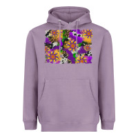 Lavender mardi gras sunflower cowhide leopard and glitter background Heavyweight Hoodie - Artiststas