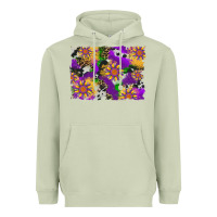 Matcha mardi gras sunflower cowhide leopard and glitter background Heavyweight Hoodie - Artiststas