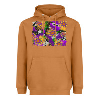 Meerkat mardi gras sunflower cowhide leopard and glitter background Heavyweight Hoodie - Artiststas