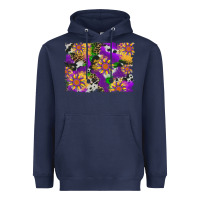 Navy mardi gras sunflower cowhide leopard and glitter background Heavyweight Hoodie - Artiststas