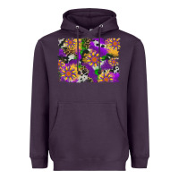 Plum mardi gras sunflower cowhide leopard and glitter background Heavyweight Hoodie - Artiststas
