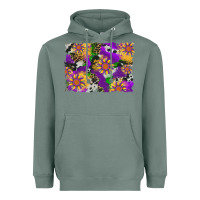 Sage mardi gras sunflower cowhide leopard and glitter background Heavyweight Hoodie - Artiststas