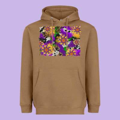Mardi Gras Sunflower Cowhide Leopard And Glitter Background Heavyweight Hoodie Designed By Artiststas