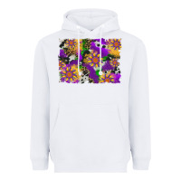 White mardi gras sunflower cowhide leopard and glitter background Heavyweight Hoodie - Artiststas