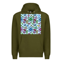 Army Green Science Teacher Seamless Pattern Premium Hoodie - BundleAndBundleShop