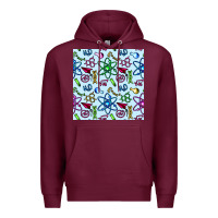 Burgundy Science Teacher Seamless Pattern Premium Hoodie - BundleAndBundleShop