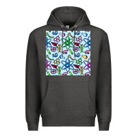Charcoal Heather Science Teacher Seamless Pattern Premium Hoodie - BundleAndBundleShop