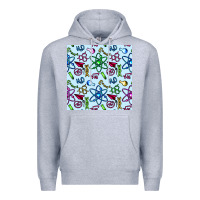 Heather Grey Science Teacher Seamless Pattern Premium Hoodie - BundleAndBundleShop