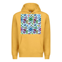 Mustard Science Teacher Seamless Pattern Premium Hoodie - BundleAndBundleShop