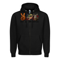 Black Peace Love White Tailed Deer Zipper Hoodie - LillyAllenDesigns