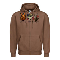 Chestnut Peace Love White Tailed Deer Zipper Hoodie - LillyAllenDesigns