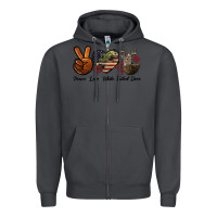 Smoke Peace Love White Tailed Deer Zipper Hoodie - LillyAllenDesigns