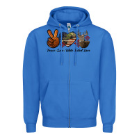 True Royal Peace Love White Tailed Deer Zipper Hoodie - LillyAllenDesigns