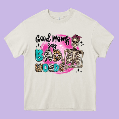 Good Moms Say Bad Words Heavy Core Tee Designed By Artiststas