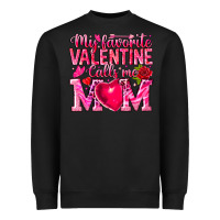 Black My Favorite Valentine Calls Me Heavyweight Sweatshirt - CowhideDigitalArt