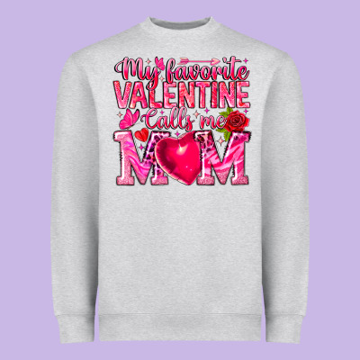 My Favorite Valentine Calls Me Heavyweight Sweatshirt Designed By Cowhidedigitalart