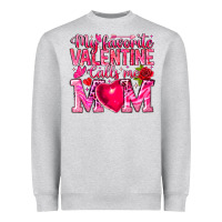 Heather Grey My Favorite Valentine Calls Me Heavyweight Sweatshirt - CowhideDigitalArt