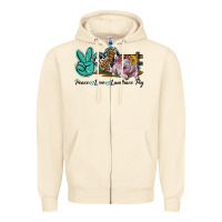 Sandshell Peace Love Landrace Pig Zipper Hoodie - LillyAllenDesigns