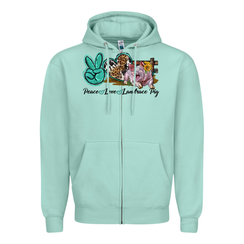 Peace Love Landrace Pig Zipper Hoodie by LillyAllenDesigns | Teevron