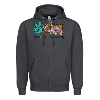 Smoke Peace Love Landrace Pig Zipper Hoodie - LillyAllenDesigns