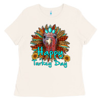 Bone happy turkey day sunflower Ladies Tee - RanaPortraitStore