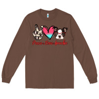 Chestnut Peace Love Frenchie Long Sleeve Tee - Jasminsmagicworld